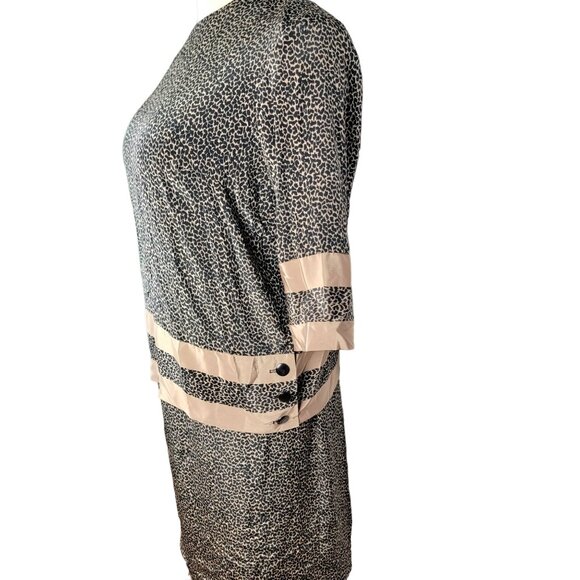 Vintage 70s Animal Print Set Women Plus 22 Black Gold Blouse Top Skirt Formal 2X - Picture 2 of 16